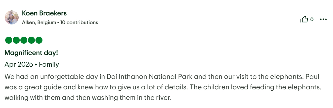 pon elephpant chiangmai thailand reviews